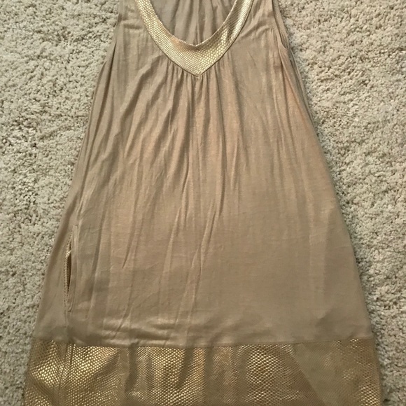 Gold Express Mini Dress with pockets - Picture 2 of 2